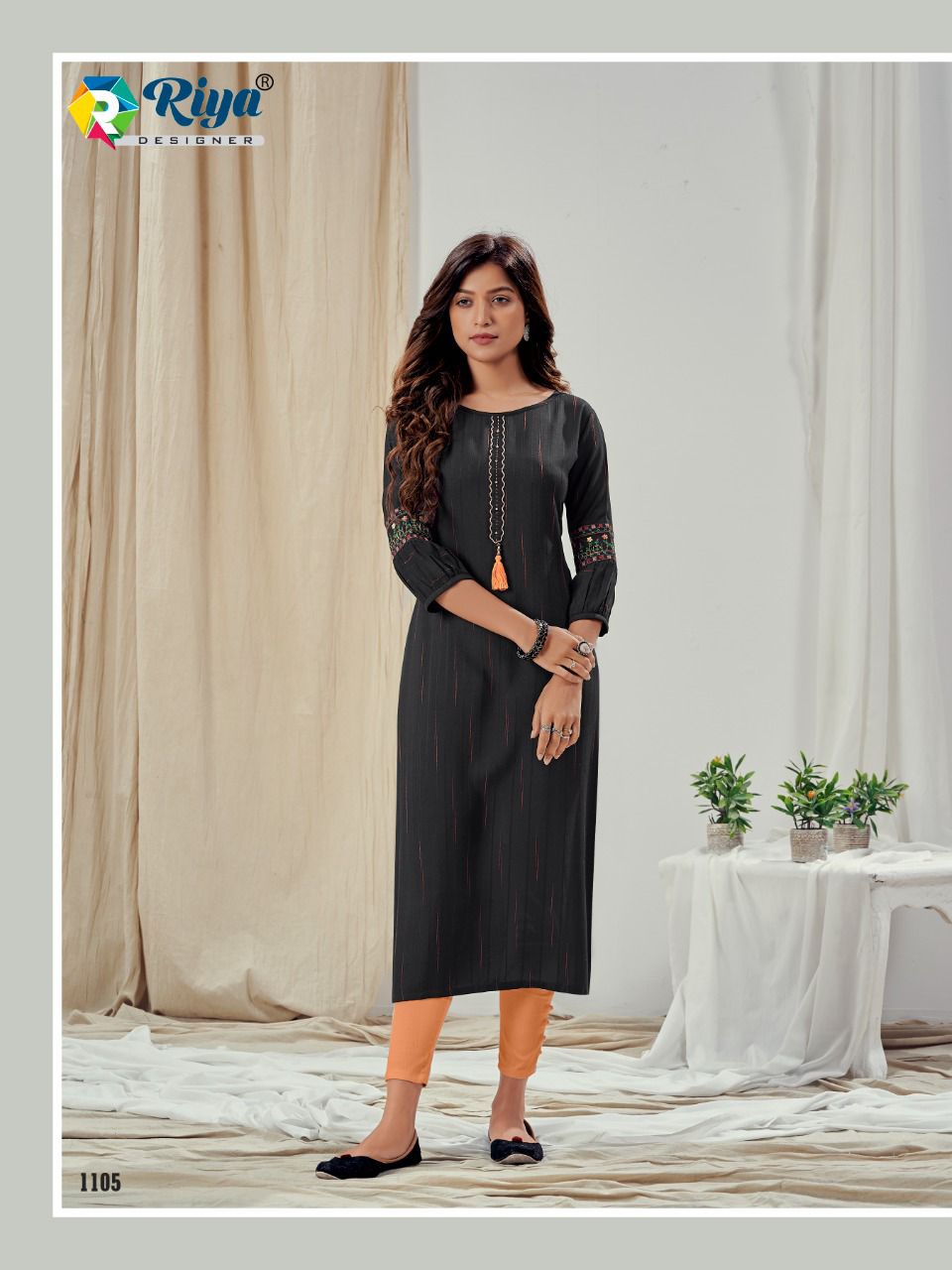Riya Aylin Fancy Festive Wear Rayon Embroidery Designer Stylish Kurti Collection